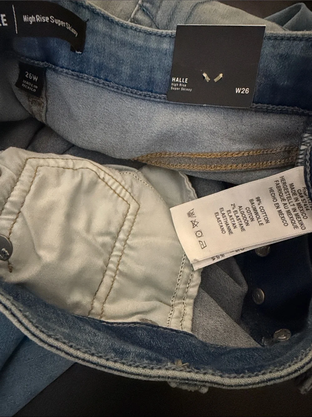 True Religion Women's Halle Jeans Size 26W High Rise Super Skinny Button 204296